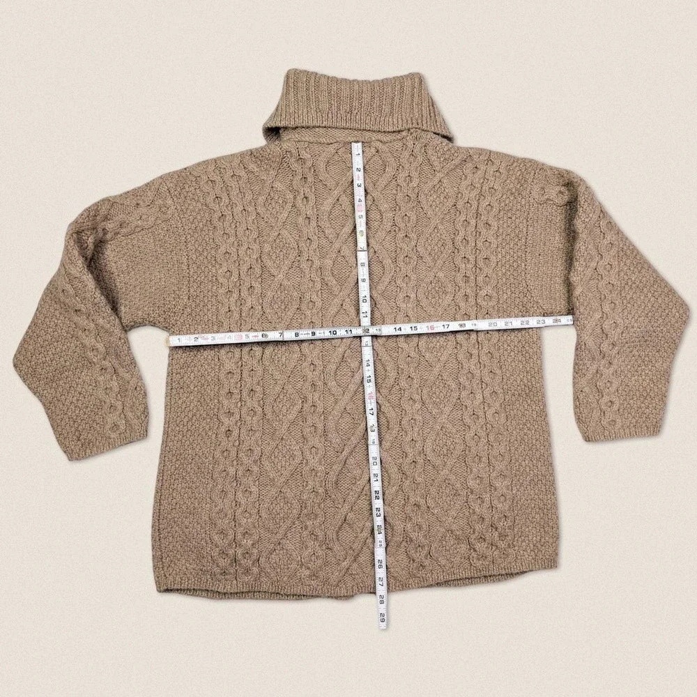 Vintage Grandpa Wool Chunky Cardigan Sweater J‎ Peterman fisherman Size Medium